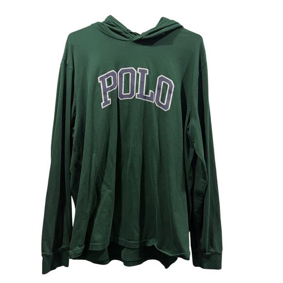 Polo by Ralph Lauren Forest Green Light Weight Hooded Long Sleeve Size XL EUC - Picture 1 of 7